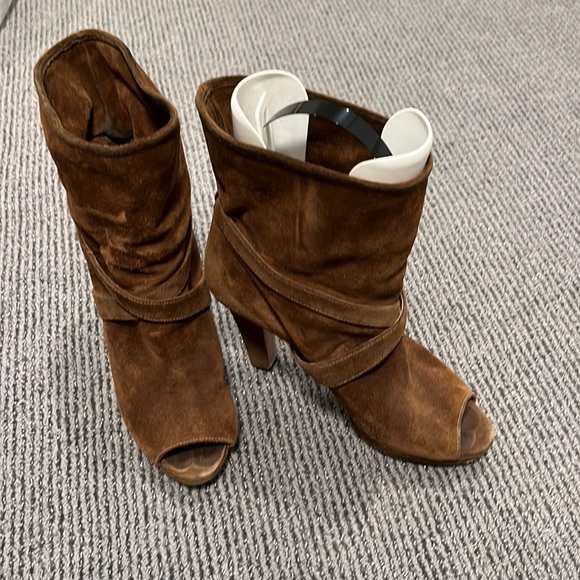 Prada open toe suede platform boots - Picture 3 of 8